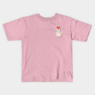 Korean finger heart saranghae Kids T-Shirt